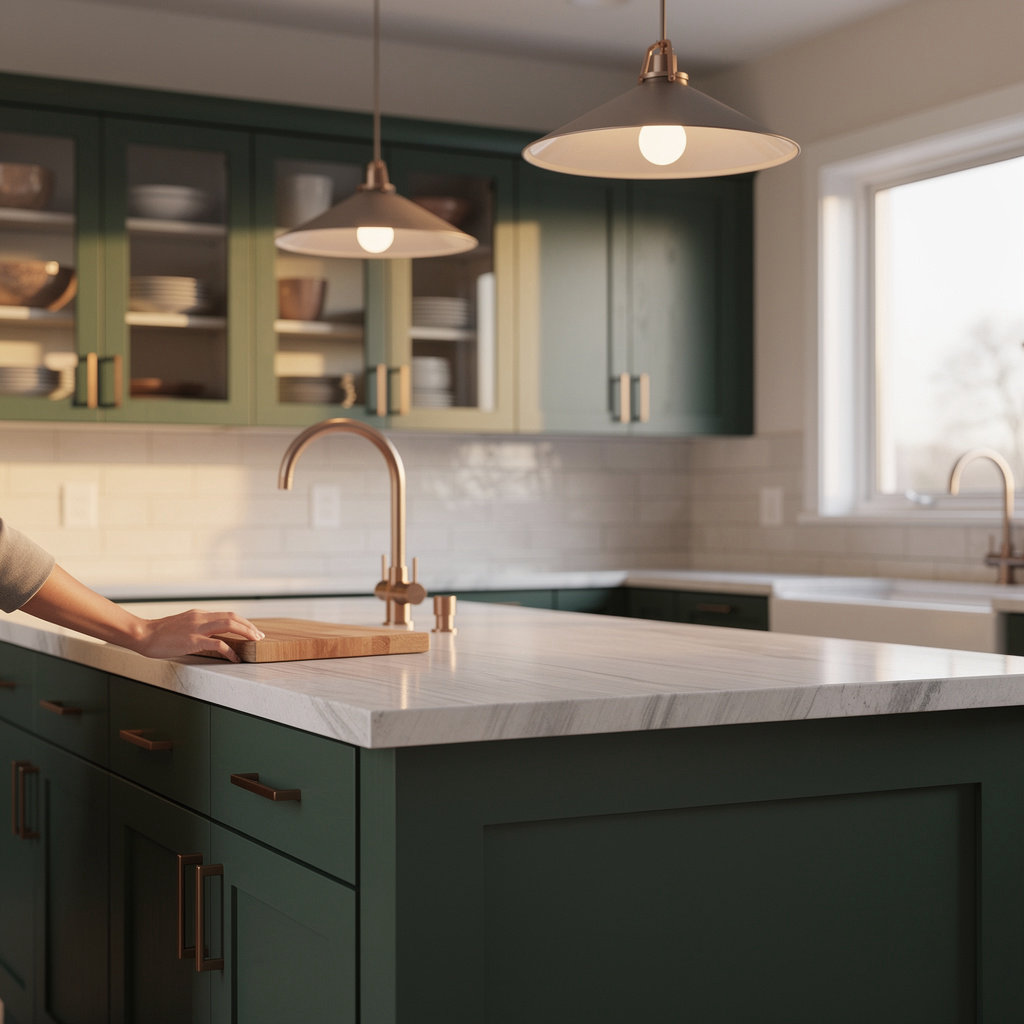 Contractor webstie kitchen remodeling with custom cabinets and quartz countertops