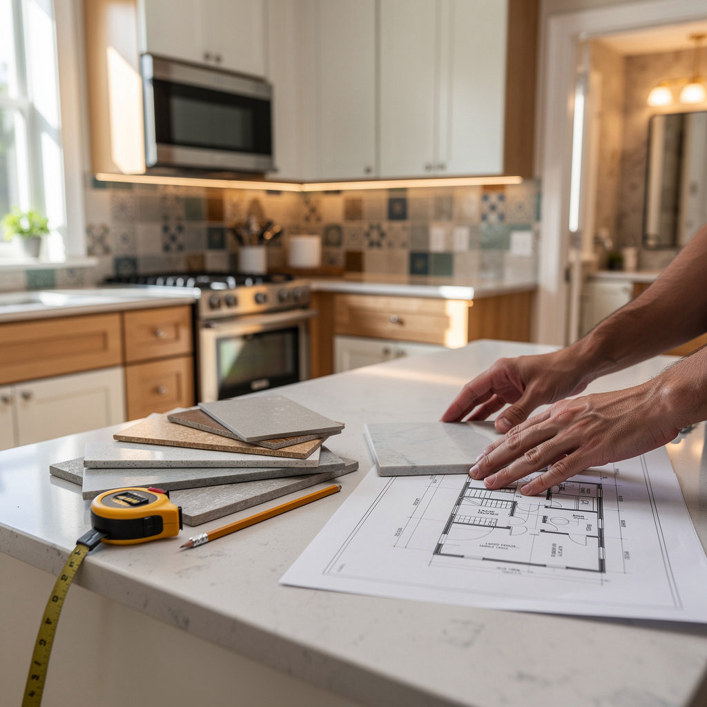 Contractor webstie completed home remodeling project showcasing quality kitchen and bathroom renovation work